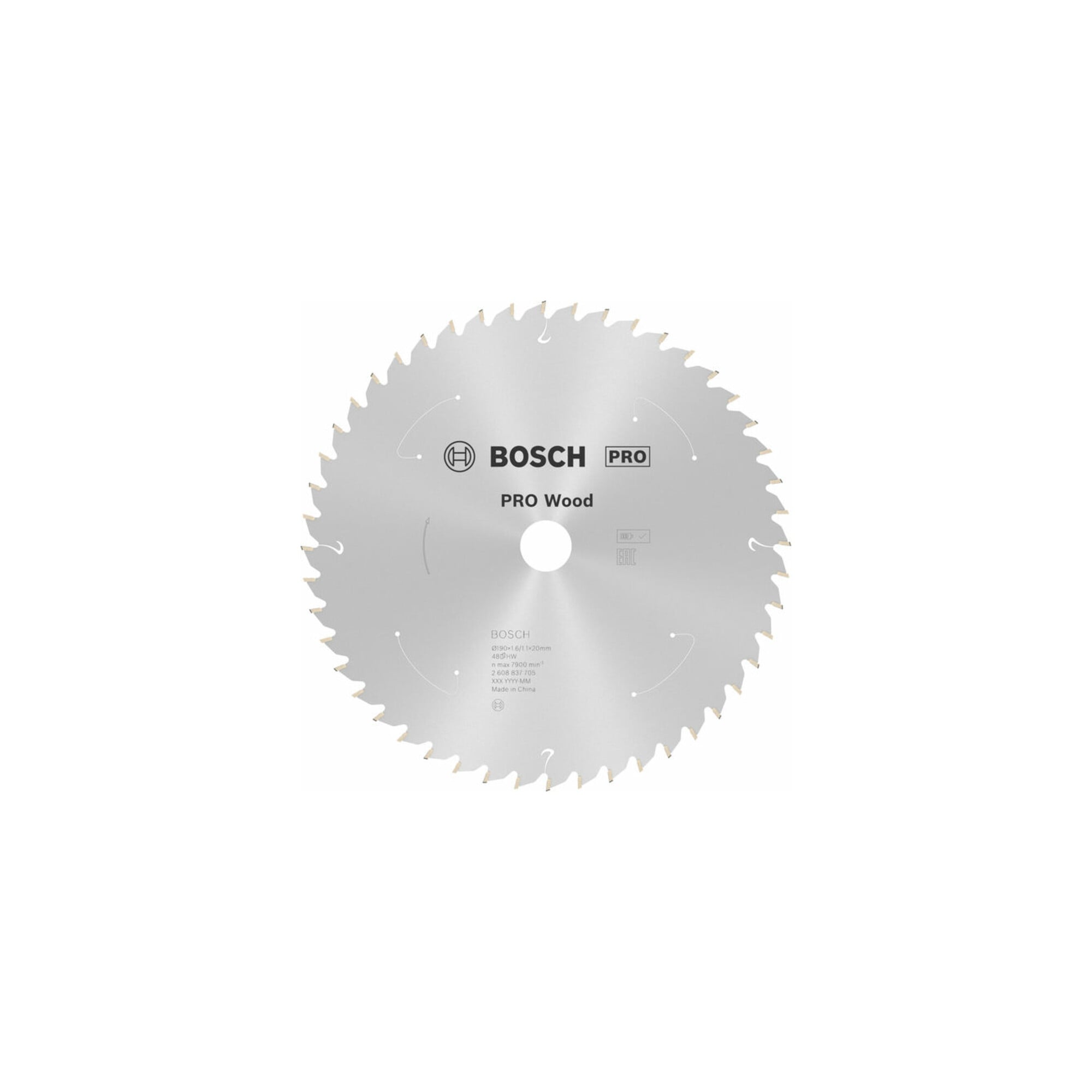 Bosch Kreissägeblatt Standard for Wood für Akkusägen 190x1.6/1.1x20, 48 Zähne