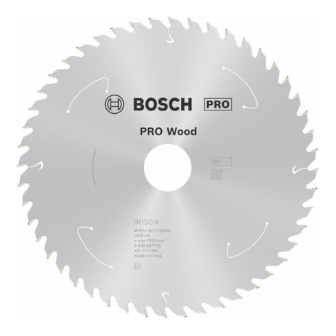 Bosch Kreissägeblatt Standard for Wood für Akkusägen 190x1.6/1.1x30, 48 Zähne