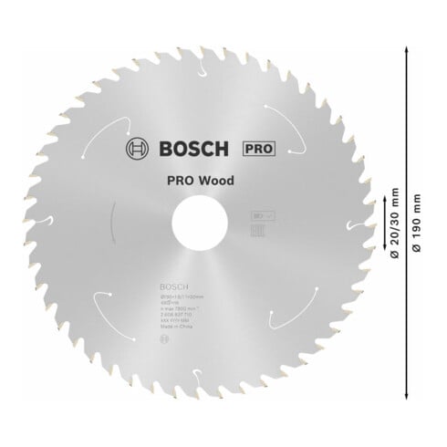 Bosch Kreissägeblatt Standard for Wood für Akkusägen 190x1.6/1.1x30, 48 Zähne