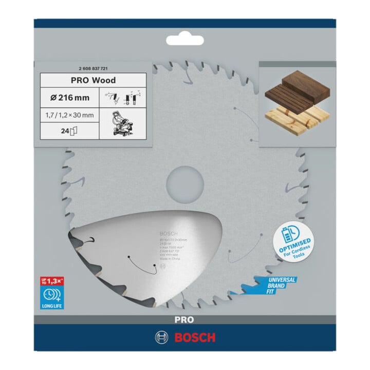 Bosch Kreissägeblatt Standard for Wood für Akkusägen  216 x 1,7/1,2 x 30 24 Zähne