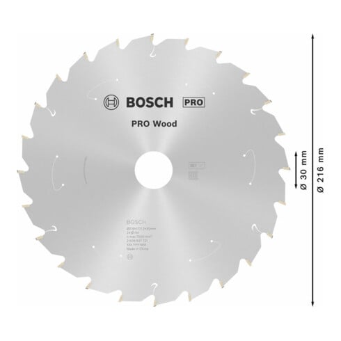 Bosch Kreissägeblatt Standard for Wood für Akkusägen  216 x 1,7/1,2 x 30 24 Zähne