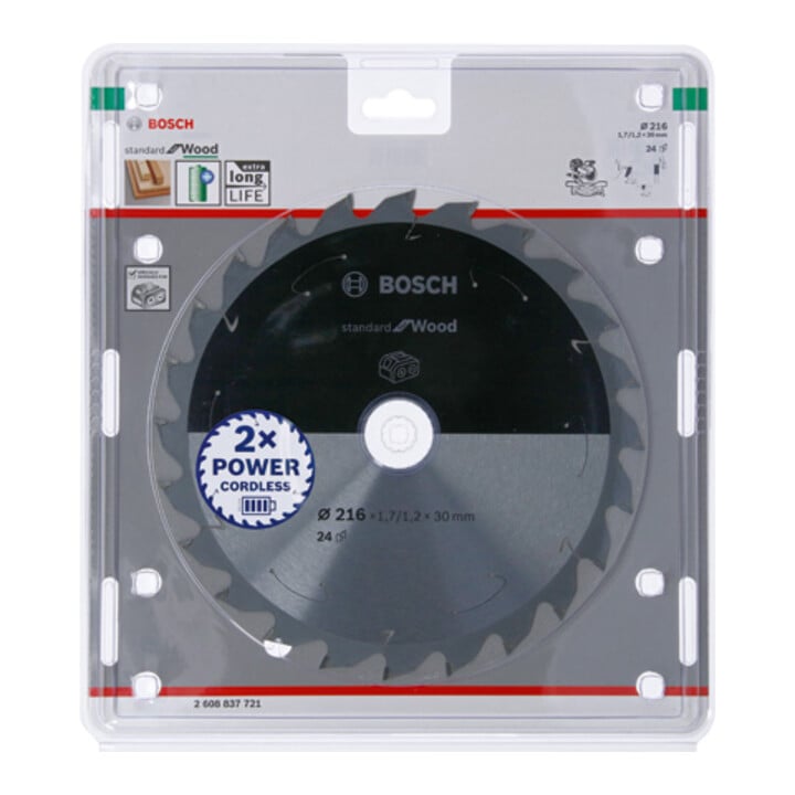 Bosch Kreissägeblatt Standard for Wood für Akkusägen  216 x 1,7/1,2 x 30 24 Zähne