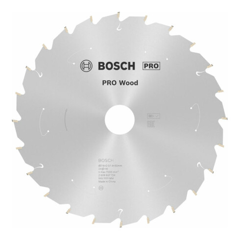 Bosch Kreissägeblatt Standard for Wood für Akkusägen 216x1.7/1.2x30, 24 Zähne