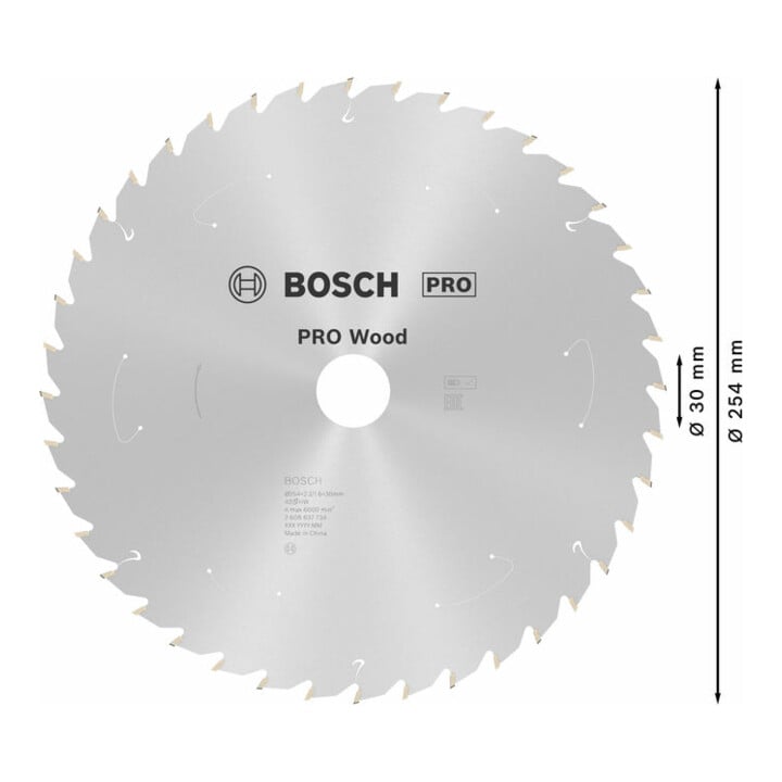 Bosch Kreissägeblatt Standard for Wood für Akkusägen 254x2.2/1.6x30, 40 Zähne