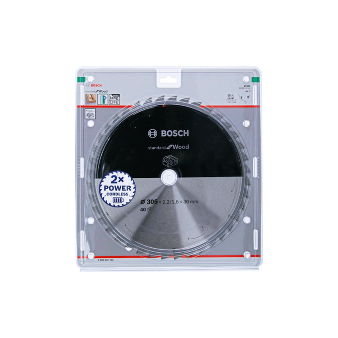Bosch Kreissägeblatt Standard for Wood für Akkusägen 305x2.2/1.6x30, 40 Zähne