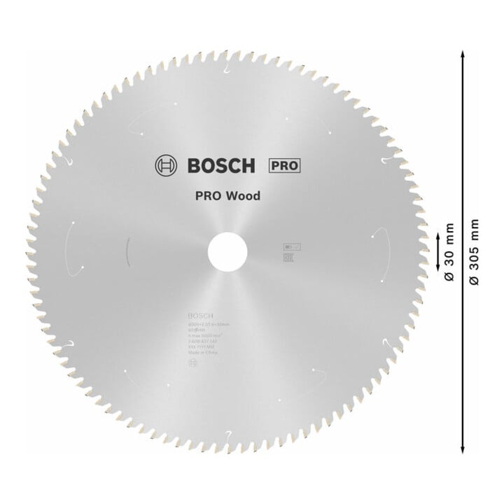 Bosch Kreissägeblatt Standard for Wood für Akkusägen 305x2.2/1.6x30, 60 Zähne