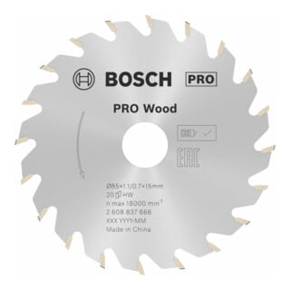 Bosch Kreissägeblatt Standard for Wood für Akkusägen