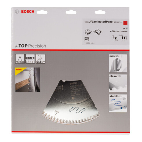 Bosch Kreissägeblatt Top Precision Best for Laminated Panel Abrasive 300x30x3,2 mm 96