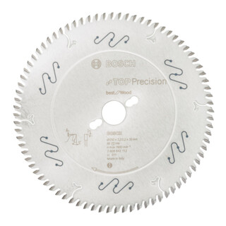Bosch Kreissägeblatt Top Precision Best for Wood 250 x 30 x 3,2 mm 80