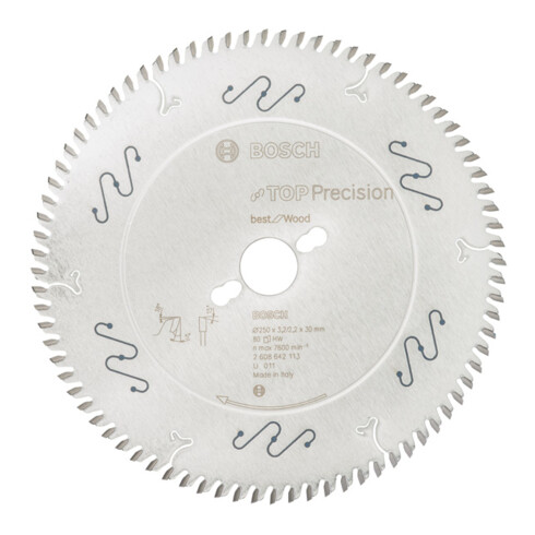 Bosch Kreissägeblatt Top Precision Best for Wood 250 x 30 x 3,2 mm 80