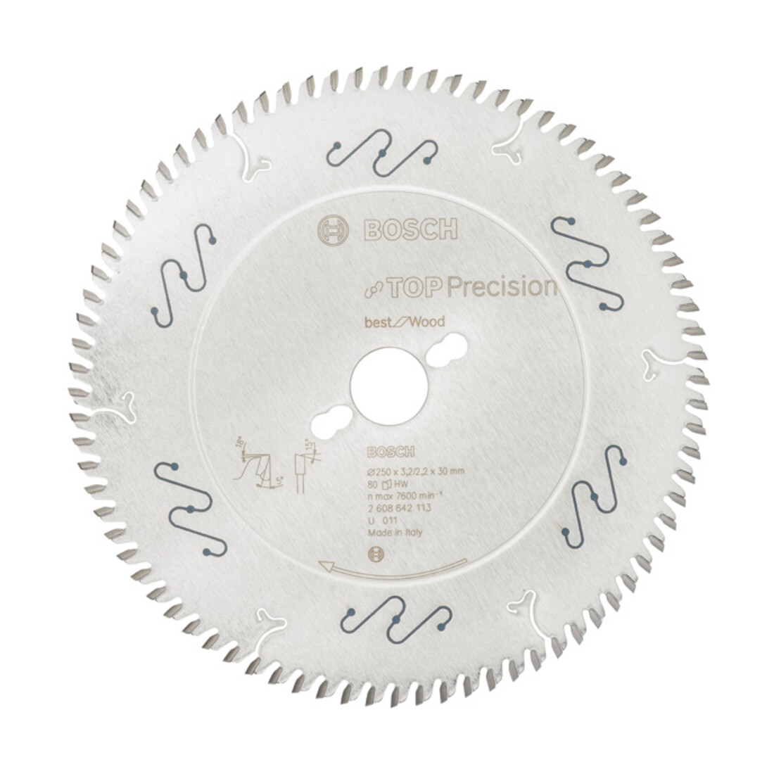 Bosch Kreissägeblatt Top Precision Best for Wood 250 x 30 x 3,2 mm 80
