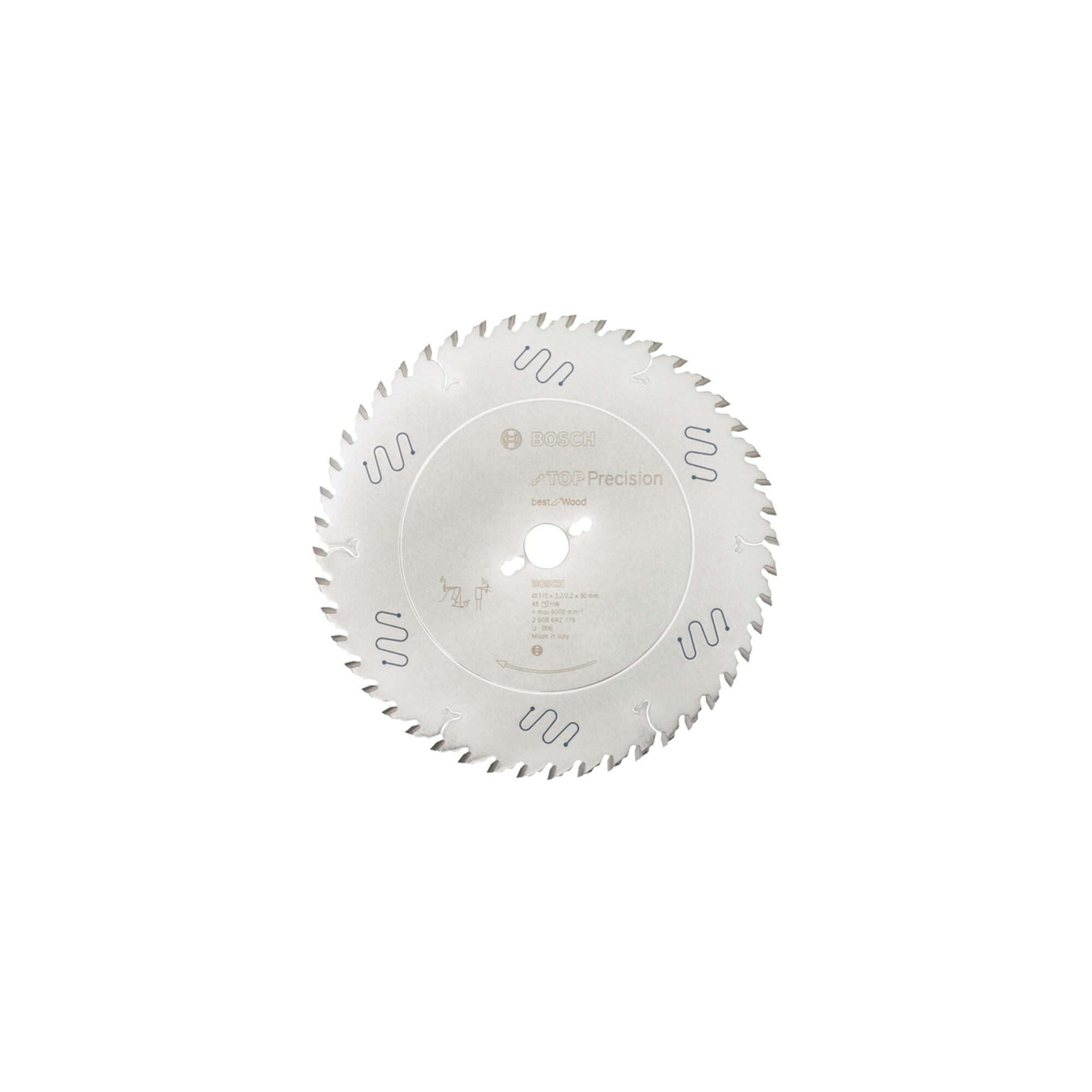 BOSCH Kreissägeblatt Top Precision Best for Wood 315 x 30 x 3,2 mm 48