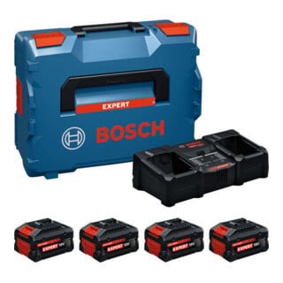 Bosch L-BOXX Batterie/Ladegerät Set 2x EXBA18V-55 + 2x EXBA18V-80 + EXAL18V2-320; C
