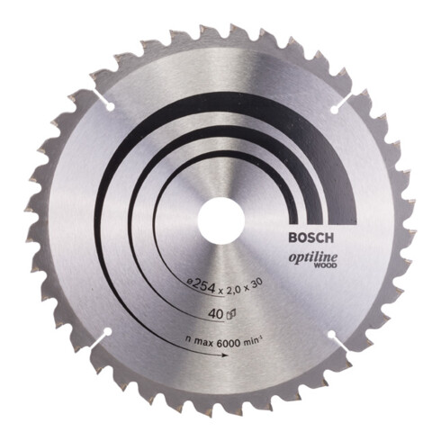 Bosch Lama circolare Optiline Wood, per sega a taglio trasversale e a gattuccio, 254x30x2mm 40 WZ/N