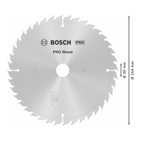 Bosch Lama circolare Optiline Wood, per sega a taglio trasversale e a gattuccio, 254x30x2mm 40 WZ/P