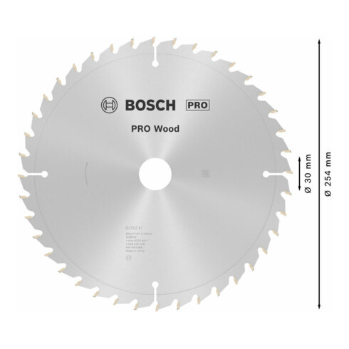 Bosch Lama circolare Optiline Wood, per sega a taglio trasversale e a gattuccio, 254x30x2mm 40 WZ/P