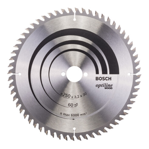 Bosch Lama circolare Optiline Wood, per sega da banco, 250x30x3,2mm 60