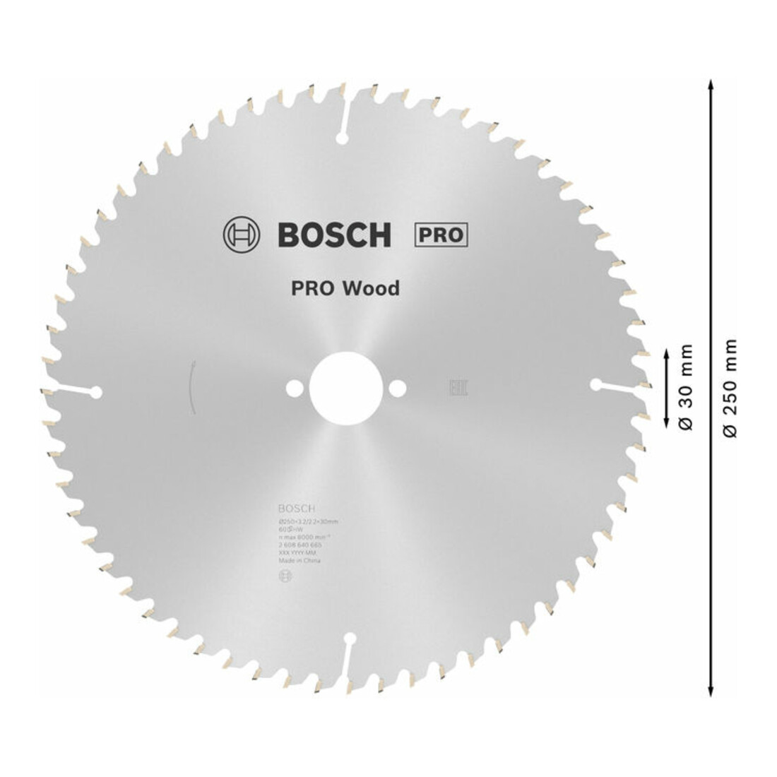 Bosch Lama circolare Optiline Wood, per sega da banco, 250x30x3,2mm 60