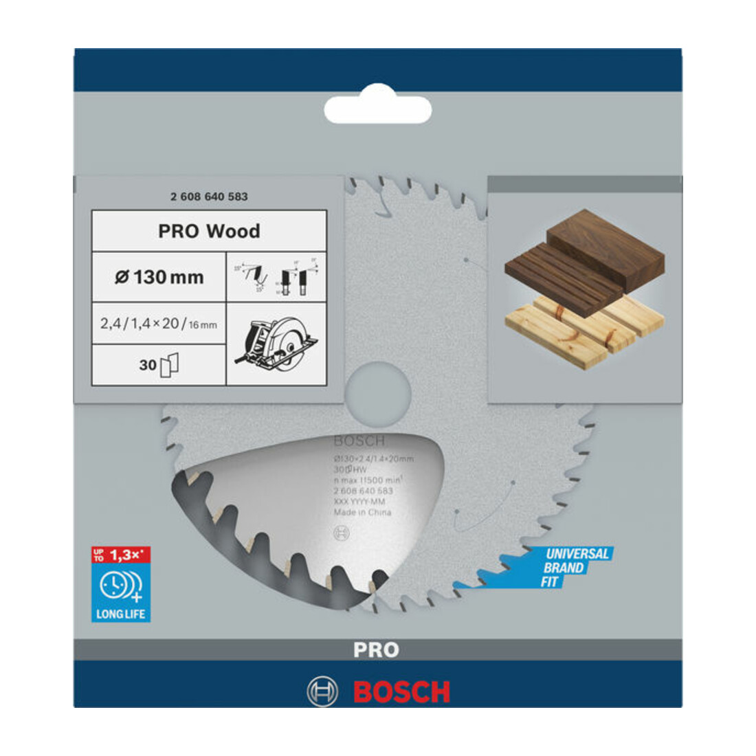 Bosch Lama circolare Optiline Wood, per seghe circolari manuali, 130x20/16x2,4mm 30