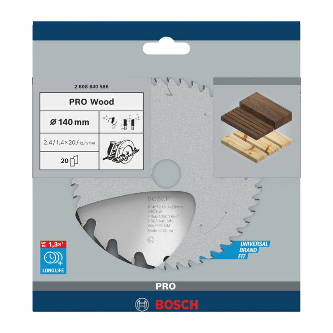 Bosch Lama circolare Optiline Wood, per seghe circolari manuali, 140x20/12,7x2,4mm 20