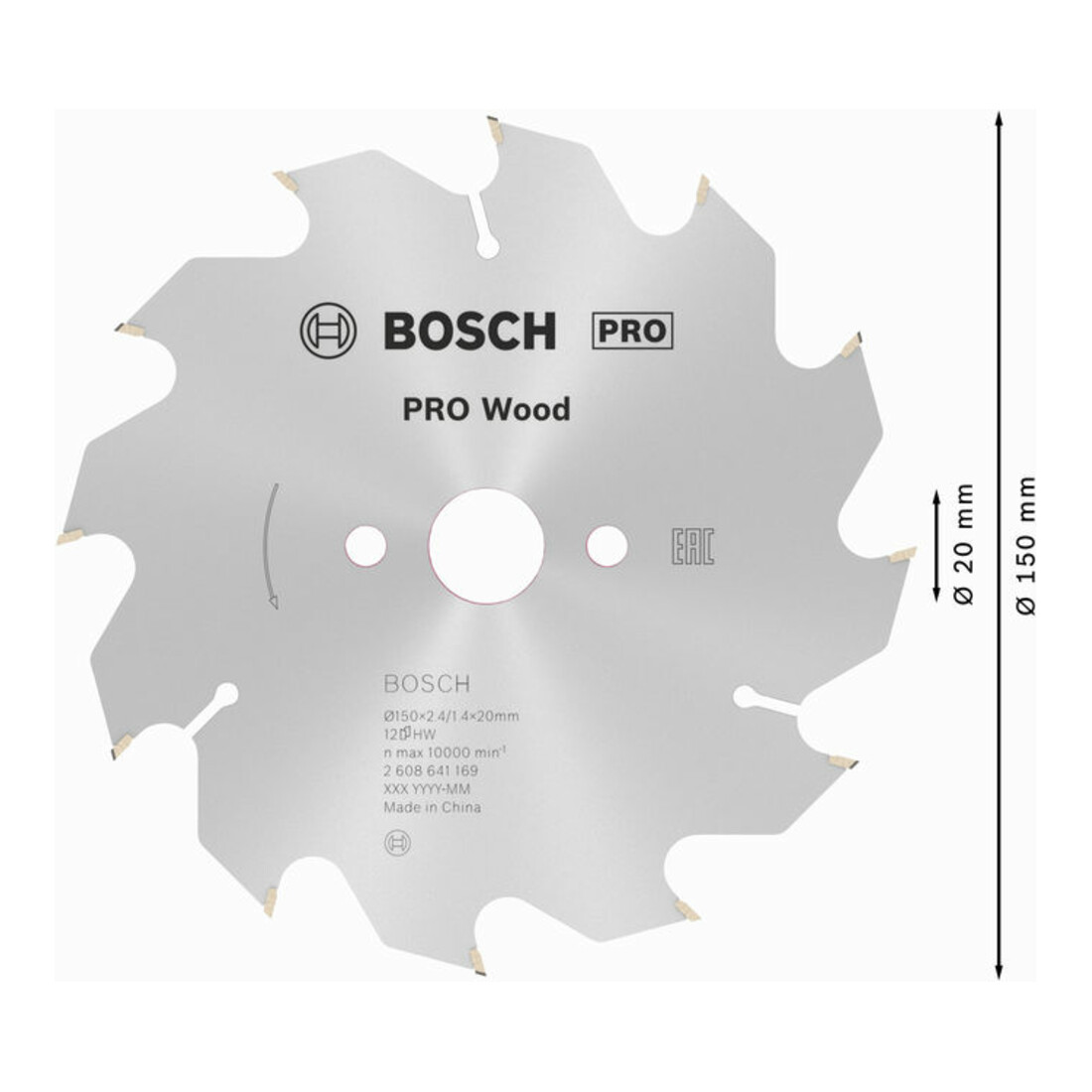 Bosch Lama circolare Optiline Wood, per seghe circolari manuali, 150x20/16x2,4mm 12