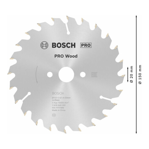 Bosch Lama circolare Optiline Wood, per seghe circolari manuali, 150x20/16x2,4mm 24