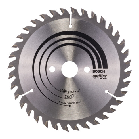Bosch Lama circolare Optiline Wood, per seghe circolari manuali, 150x20/16x2,4mm 36