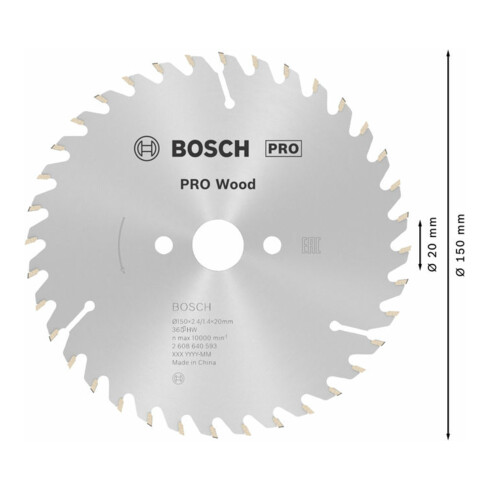 Bosch Lama circolare Optiline Wood, per seghe circolari manuali, 150x20/16x2,4mm 36