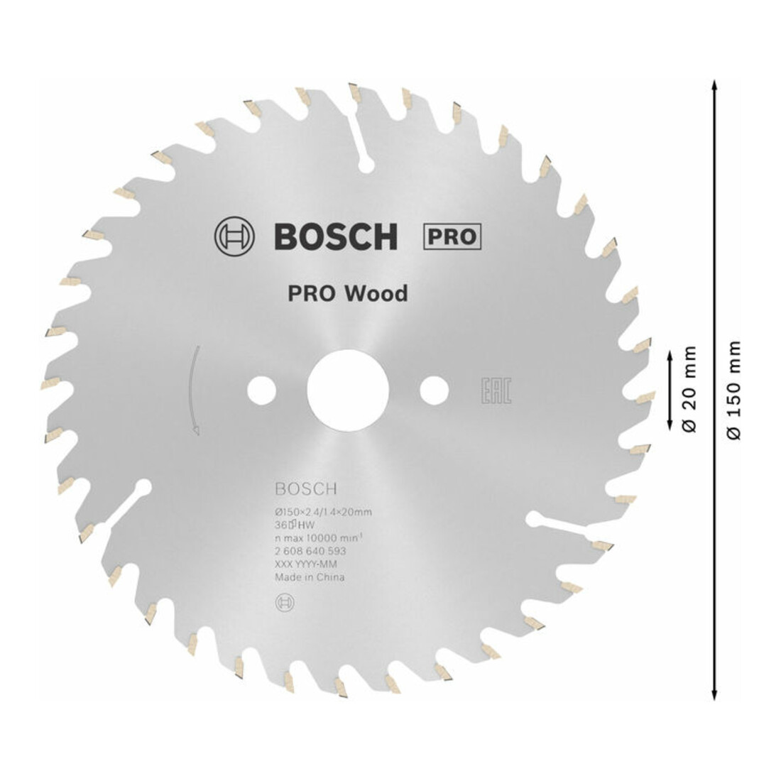 Bosch Lama circolare Optiline Wood, per seghe circolari manuali, 150x20/16x2,4mm 36