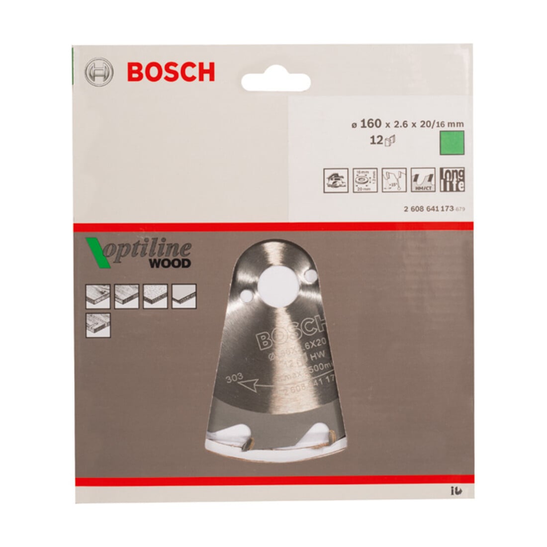 Bosch Lama circolare Optiline Wood, per seghe circolari manuali, 160x20/16x2,6mm 12