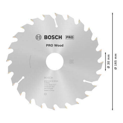 Bosch Lama circolare Optiline Wood, per seghe circolari manuali, 165x30x2,6mm 24