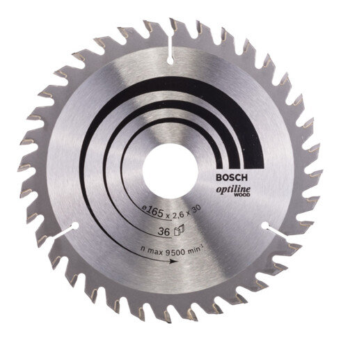 Bosch Lama circolare Optiline Wood, per seghe circolari manuali, 165x30x2,6mm 36