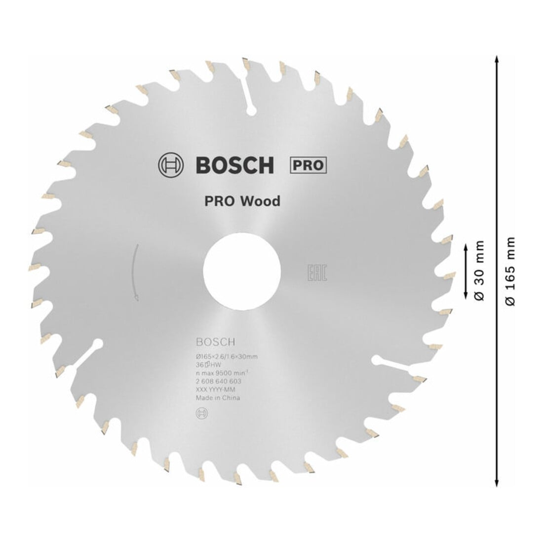 Bosch Lama circolare Optiline Wood, per seghe circolari manuali, 165x30x2,6mm 36