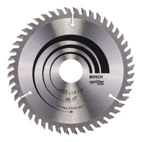 Bosch Lama circolare Optiline Wood, per seghe circolari manuali, 165x30x2,6mm 48