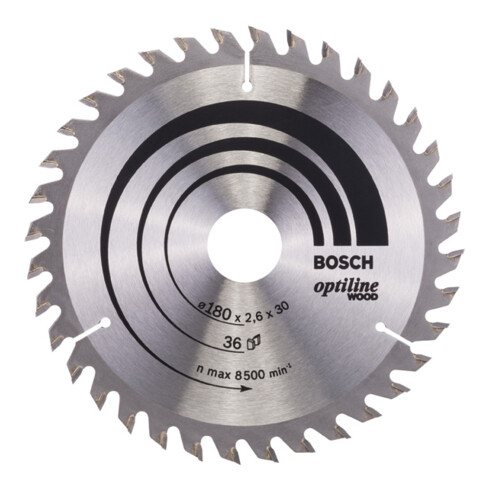 Bosch Lama circolare Optiline Wood, per seghe circolari manuali, 180x30/20x2,6mm 36