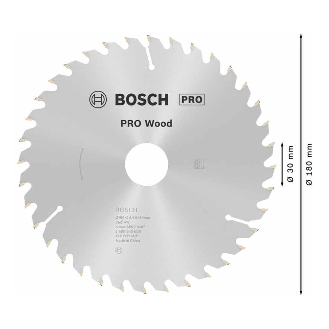 Bosch Lama circolare Optiline Wood, per seghe circolari manuali, 180x30/20x2,6mm 36