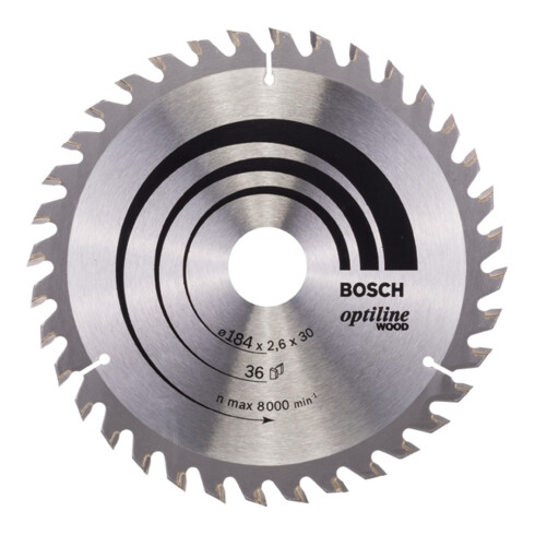 Bosch Lama circolare Optiline Wood, per seghe circolari manuali, 184x30x2,6mm 36