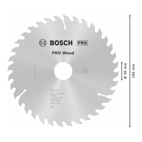 Bosch Lama circolare Optiline Wood, per seghe circolari manuali, 184x30x2,6mm 36