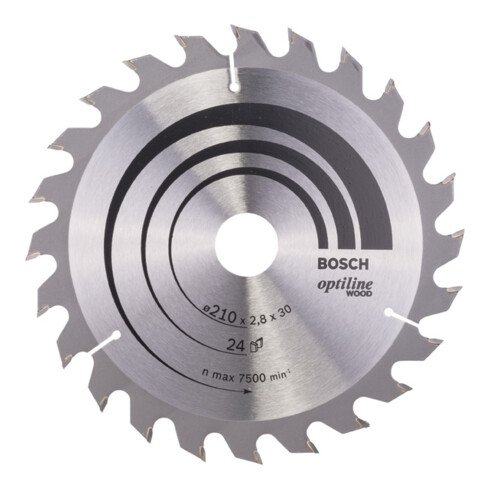 Bosch Lama circolare Optiline Wood, per seghe circolari manuali, 210x30x2,8mm 24