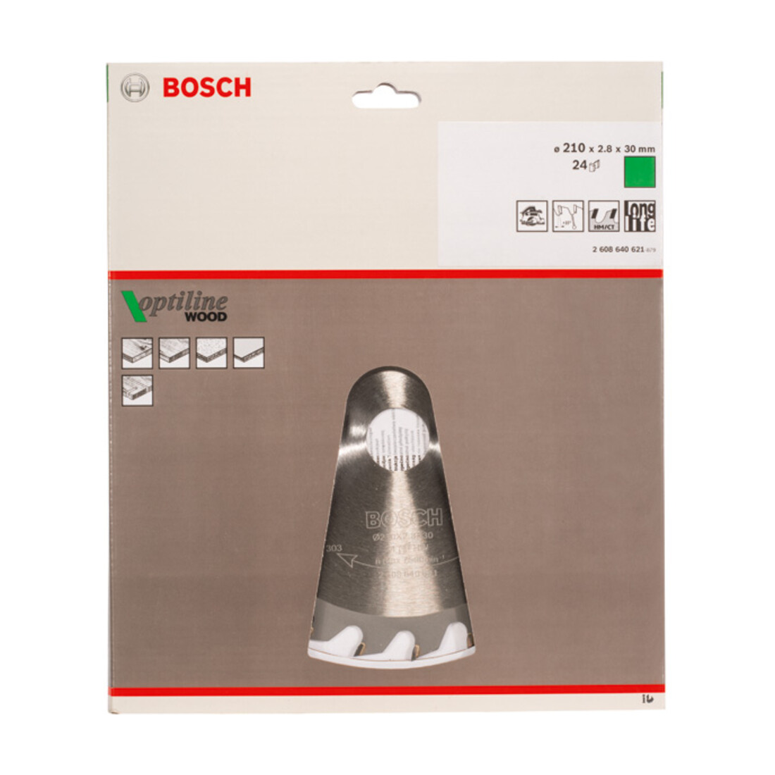 Bosch Lama circolare Optiline Wood, per seghe circolari manuali, 210x30x2,8mm 24