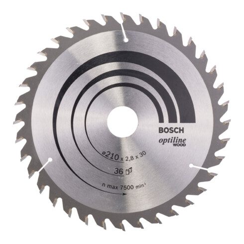 Bosch Lama circolare Optiline Wood, per seghe circolari manuali, 210x30x2,8mm 36