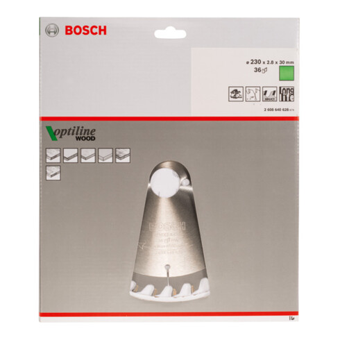 Bosch Lama circolare Optiline Wood, per seghe circolari manuali, 230x30x2,8mm 36