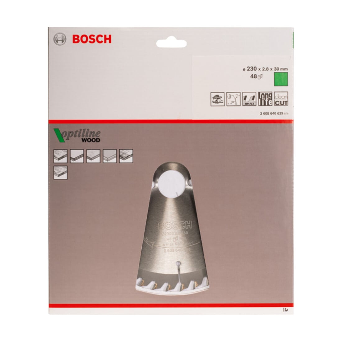 Bosch Lama circolare Optiline Wood, per seghe circolari manuali, 230x30x2,8mm 48