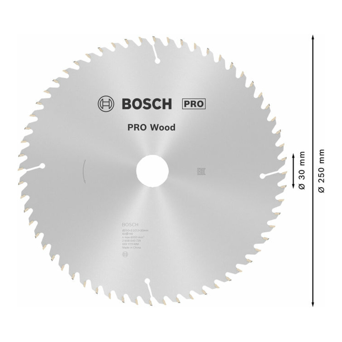 Bosch Lama circolare Optiline Wood, per seghe circolari manuali, 250x30x3,2mm 60
