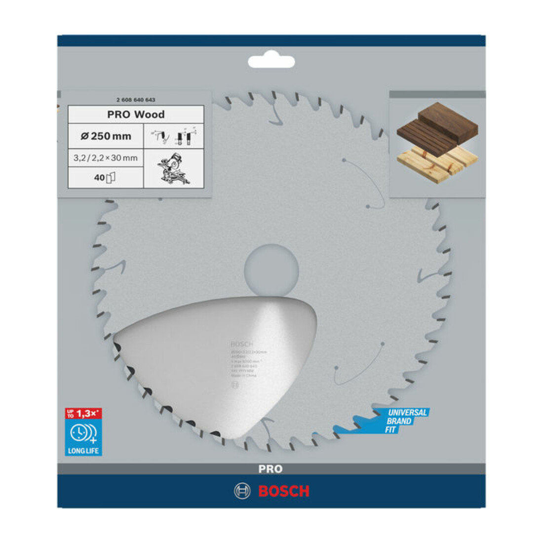 Bosch Lama circolare Optiline Wood, per seghe e troncatrici 250x30x3,2mm 40