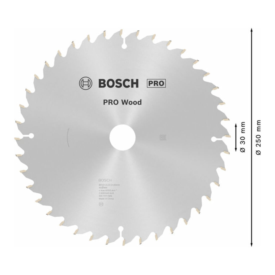 Bosch Lama circolare Optiline Wood, per seghe e troncatrici 250x30x3,2mm 40