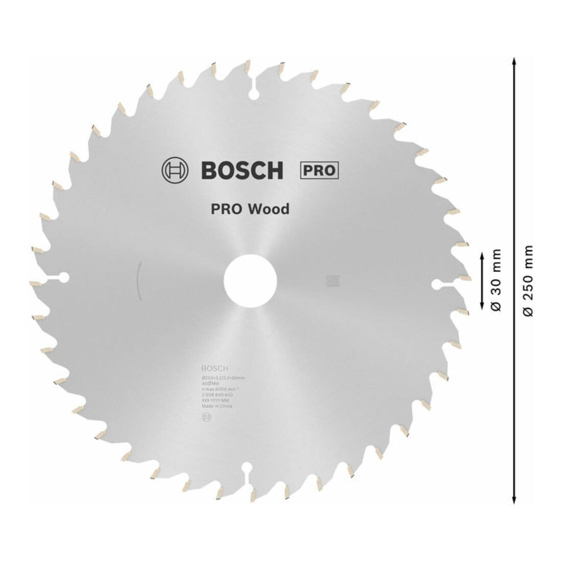 Bosch Lama circolare Optiline Wood, per seghe e troncatrici  250x30x3,2mm 40