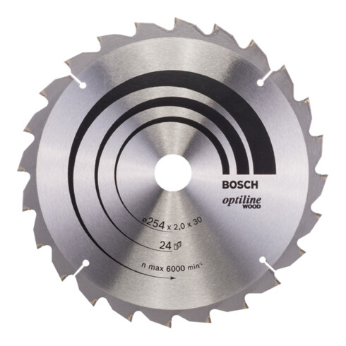Bosch Lama circolare Optiline Wood, per seghe e troncatrici 254x30x2,0mm 24