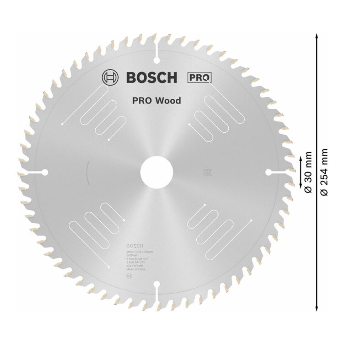 Bosch Lama circolare Optiline Wood, per seghe e troncatrici 254x30x3,2mm 60