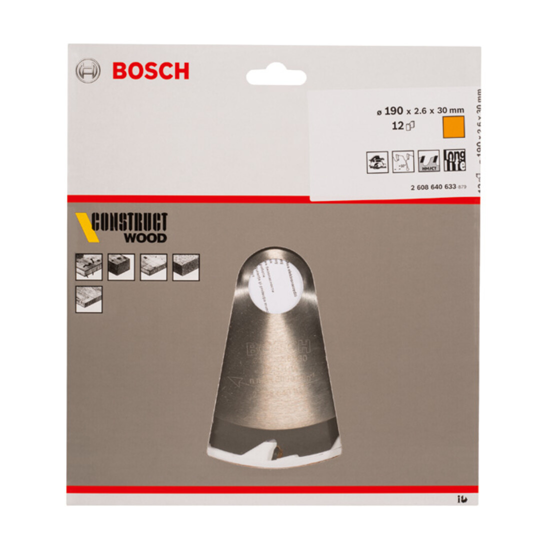 Bosch Lama circolare per sega Construct Wood, 190x30x2,6mm 12